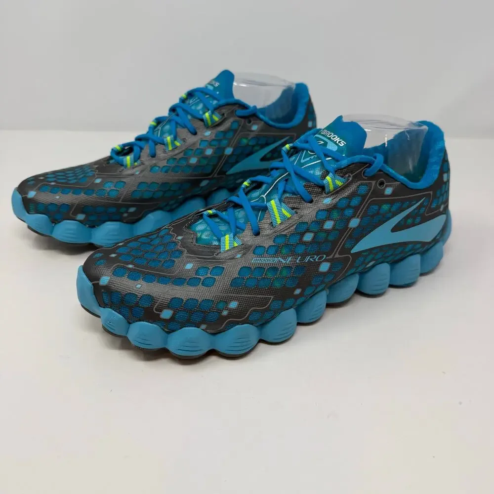 Brooks Neuro Running Shoes Women's 10.5 Blue Grey Flexible Trainers Workout EUC